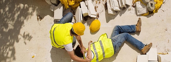 A workplace accident at a construction site.