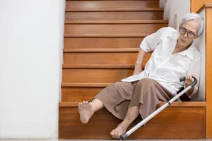 Older Person Hurt On Stairs