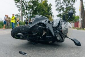 Closeup of Motorcycle Accident