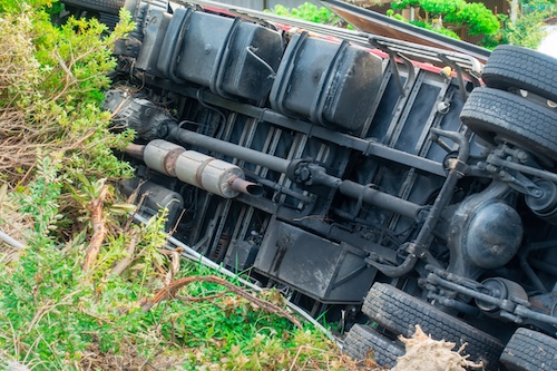 Rolled Over Truck