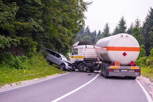 Accidente de camión en la carretera