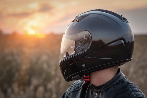 Motorcyclist With Helmet
